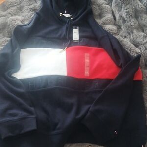 Tommy Hilfiger Navy, Red, and White Hoodie